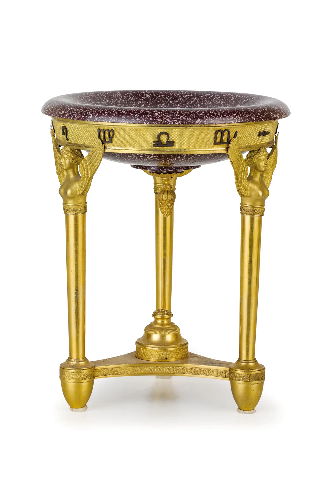 Alzata in Bronzo Dorato e Porfido, XIX Secolo