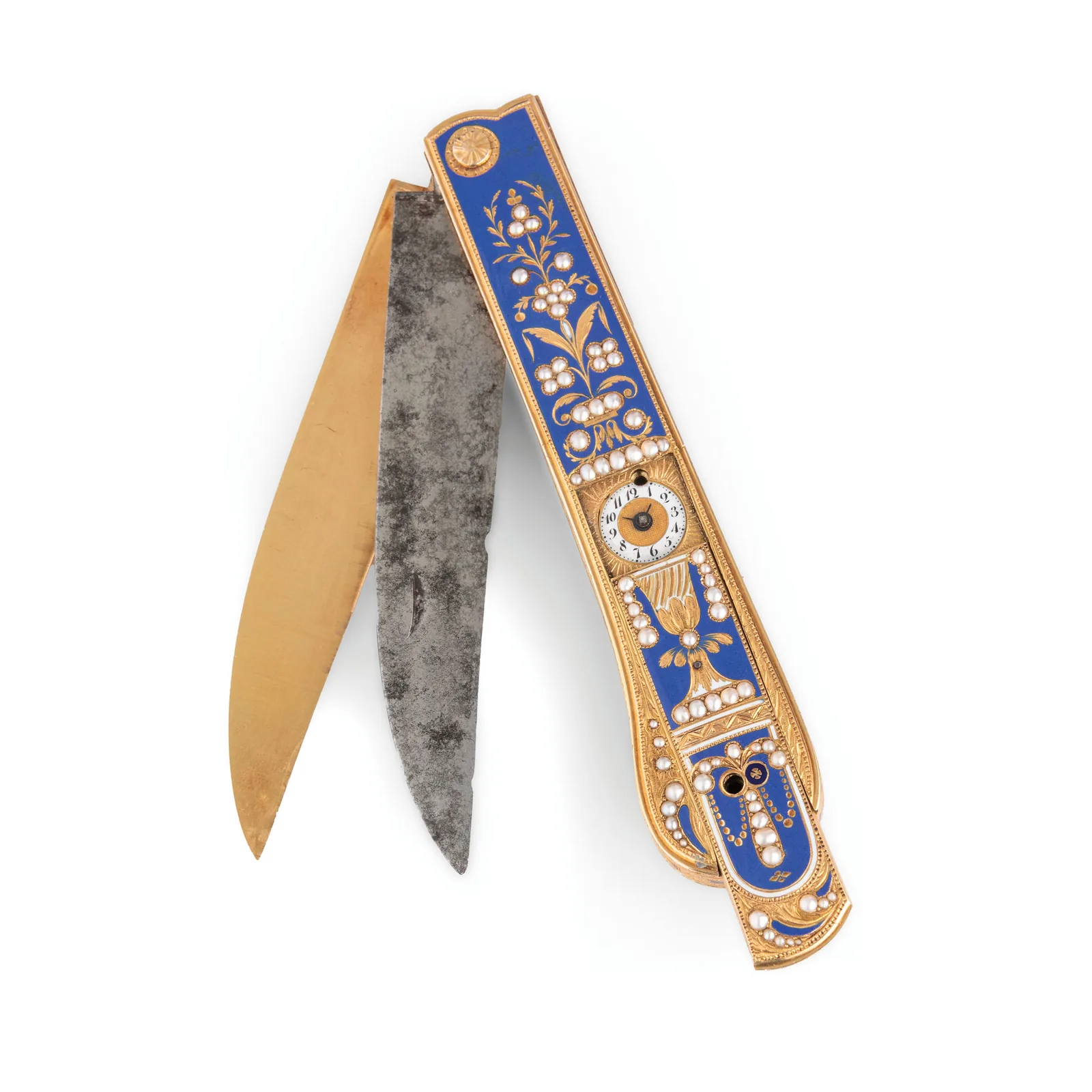 Rarissimo ed Eccezionale Coltello da Frutta Musicale con Orologio