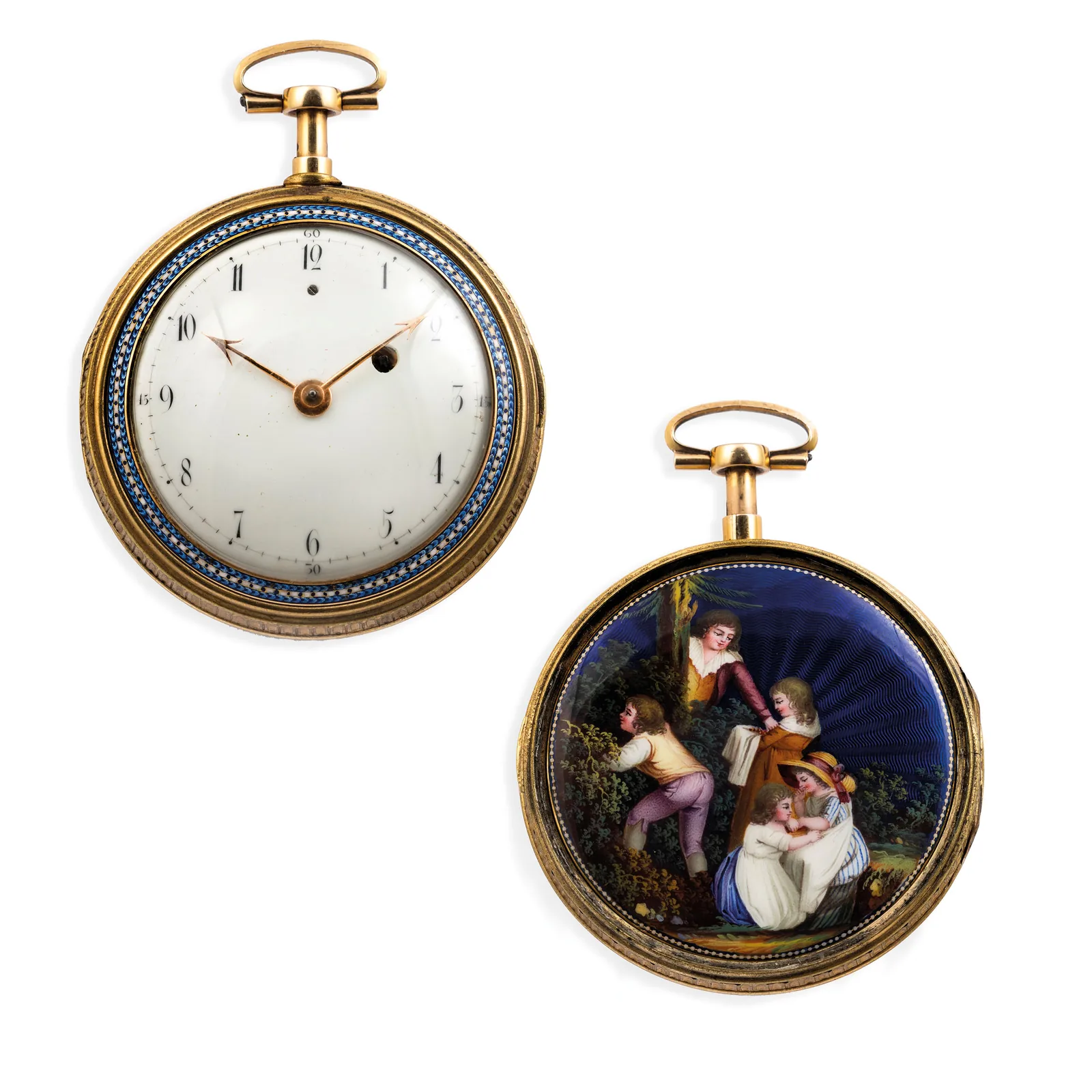 Importante Orologio da Tasca in Oro e Smalti