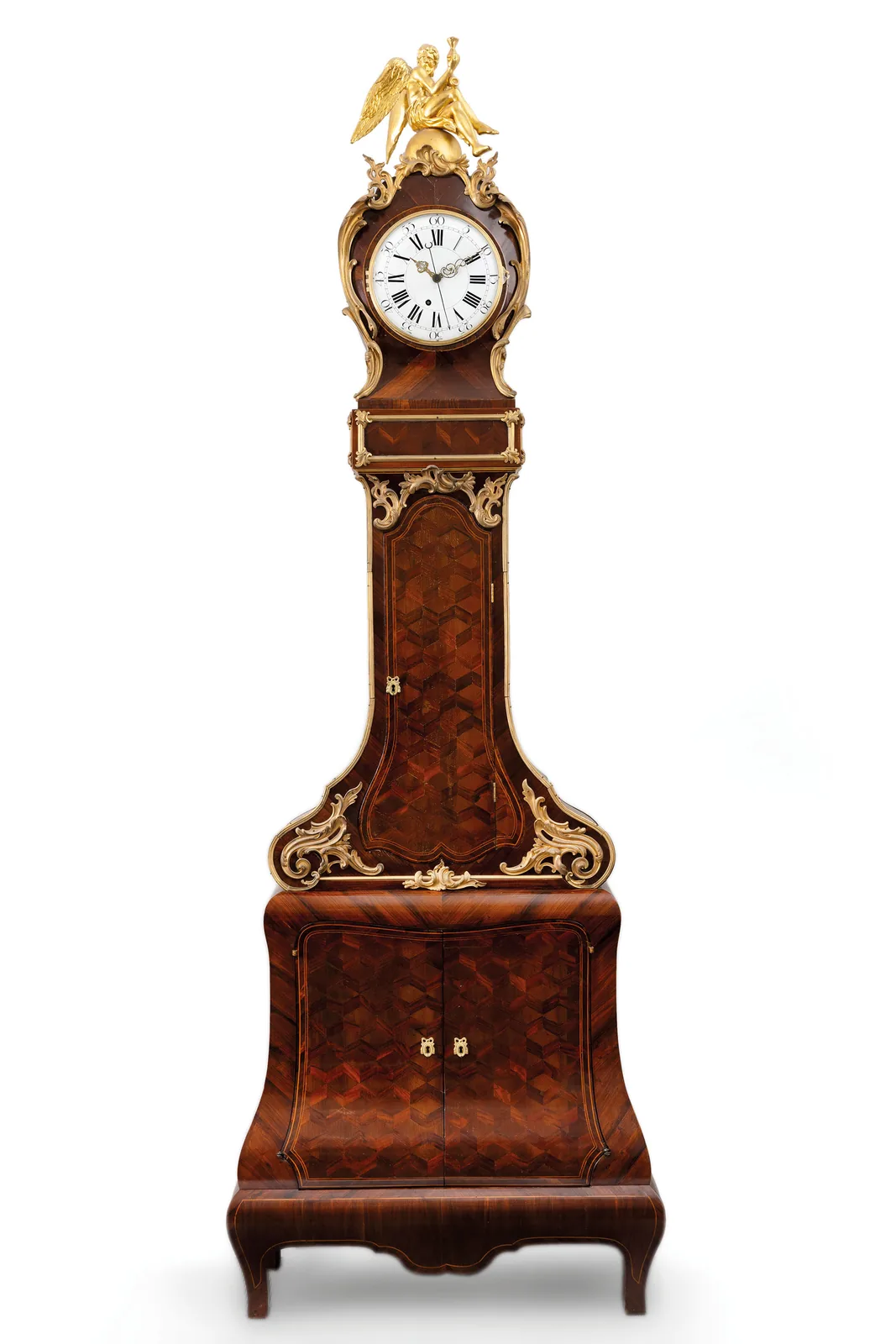 Eccezionale Pendola a Mobile a marqueterie con Orologio Regolatore con Secondi Centro